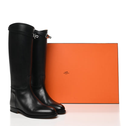 Hermes Box Kelly Jumping Boots 36 Black 8 of 8