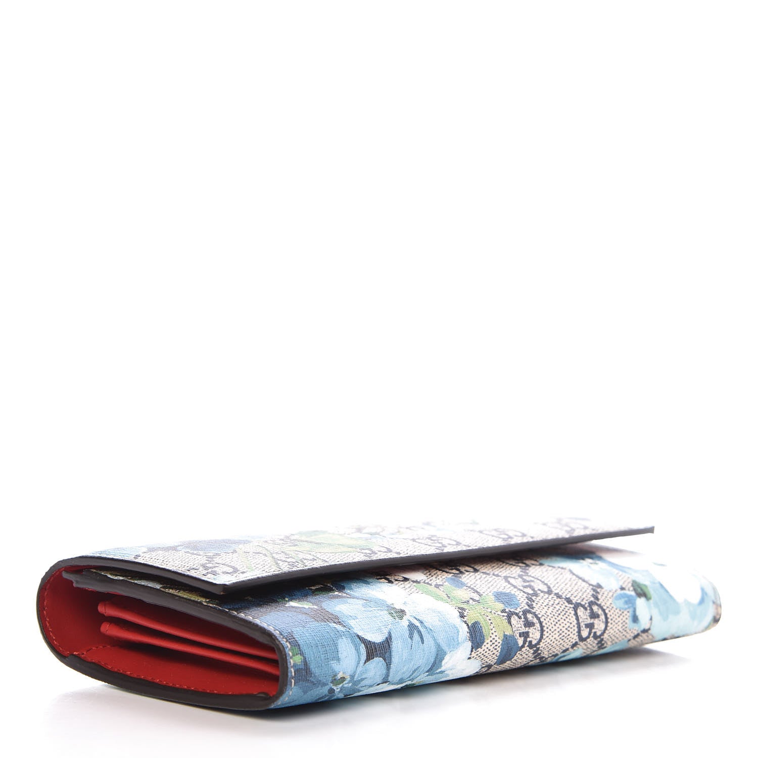 Gucci GG Supreme Monogram Blooms Continental Wallet Blue 4 of 8