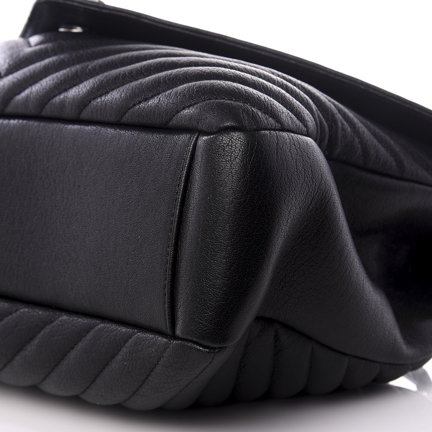 Saint Laurent Sheepskin Matelasse Chevron Monogram Large College Satchel Black 6 of 8