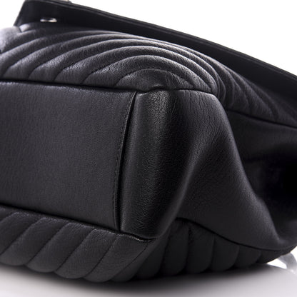 Saint Laurent Sheepskin Matelasse Chevron Monogram Large College Satchel Black 6 of 8