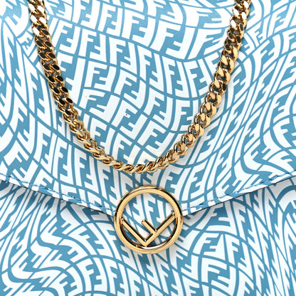 Fendi X SARAH COLEMAN Vitello Liberty Ceylon F is Fendi Micro FF Vertigo Embossed Envelope Wallet on Chain with Pouches Cyber Blue White 10 of 14
