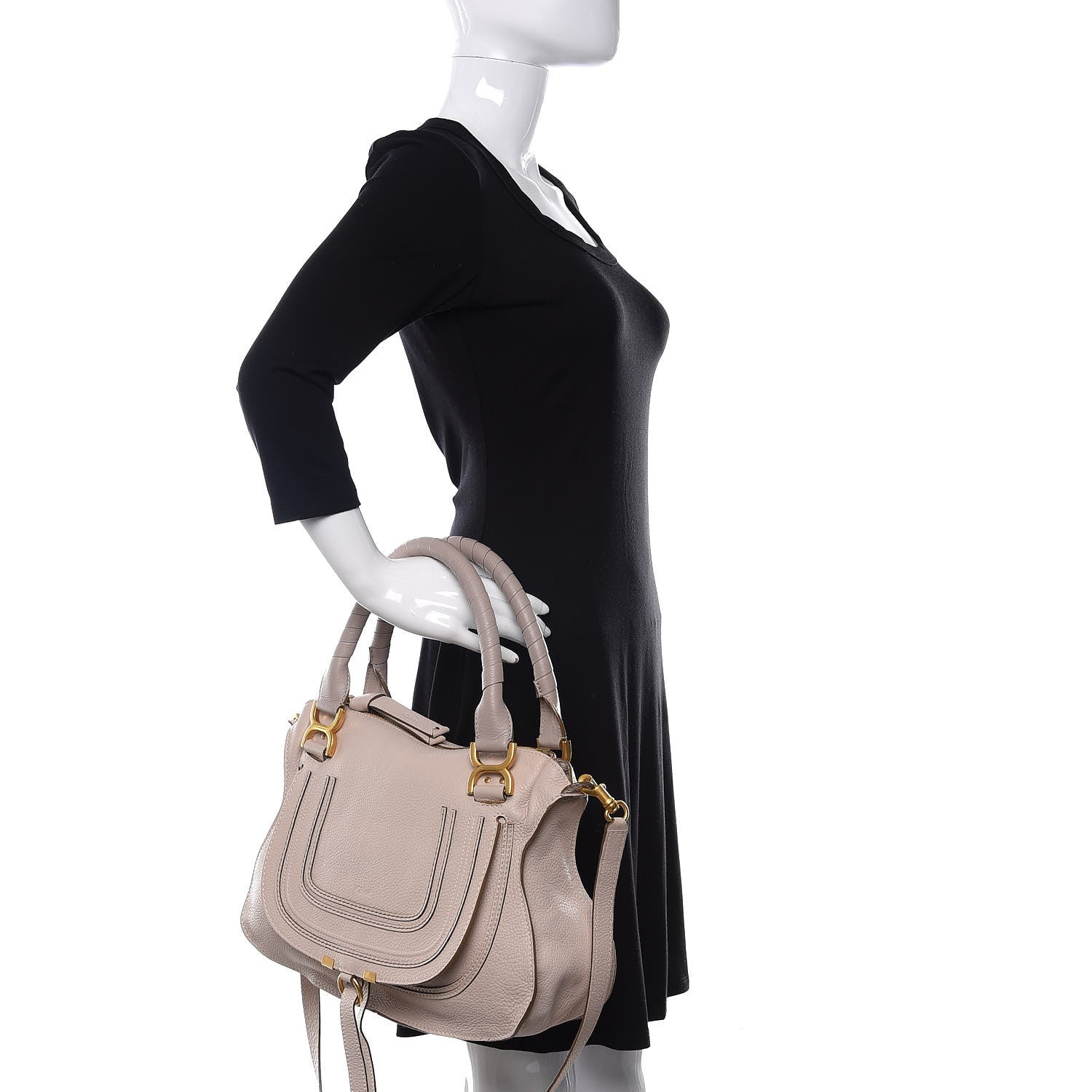 Chloe Calfskin Medium Marcie Satchel Abstract White 2 of 10