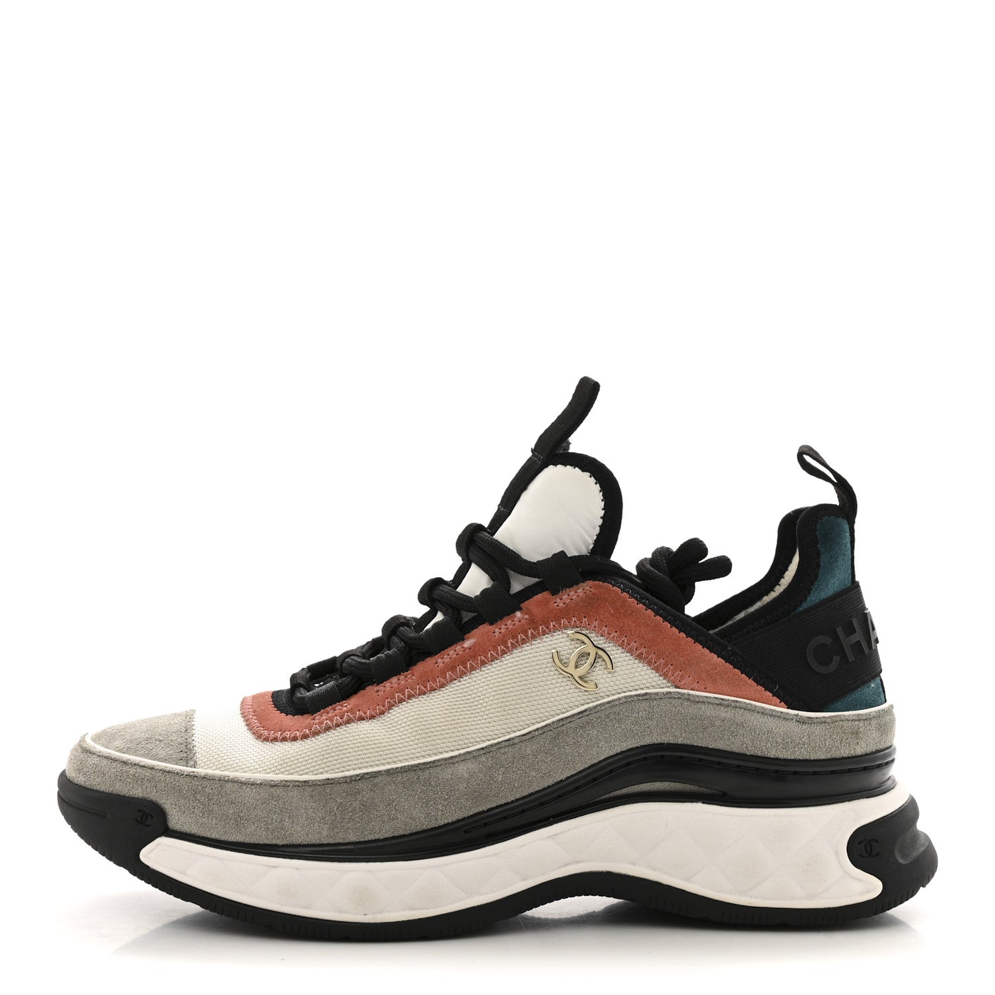 Fabric Suede CC Sneakers 37 White Light Grey Pink