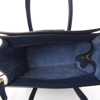 Celine Drummed Calfskin Nano Luggage Marine 4 of 9
