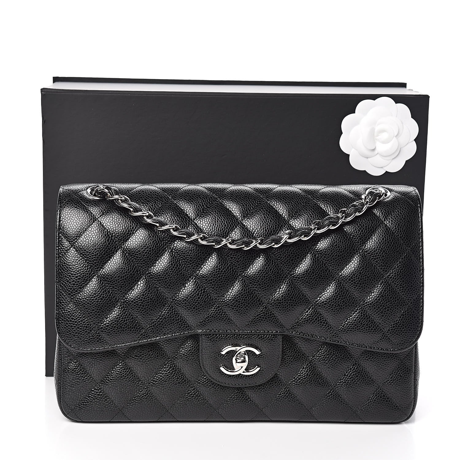 Chanel Caviar Quilted Jumbo Double Flap Black 12 of 12