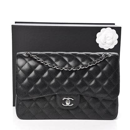 Chanel Caviar Quilted Jumbo Double Flap Black 12 of 12