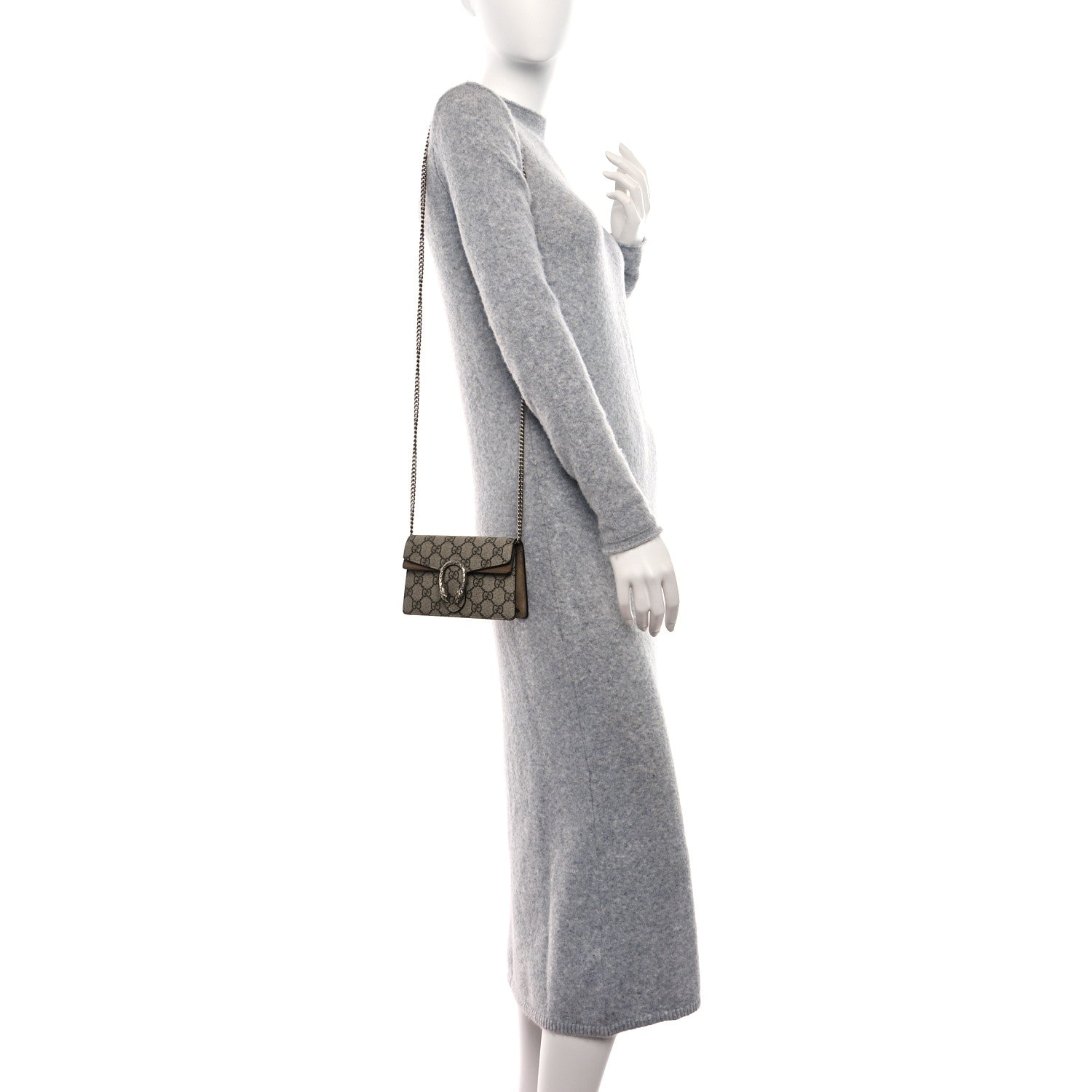 Gucci GG Supreme Monogram Super Mini Dionysus Shoulder Bag Taupe 2 of 10