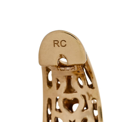 Roberto Coin 18K Yellow White Gold Diamond Amethyst Mauresque Hoop Earrings 4 of 6