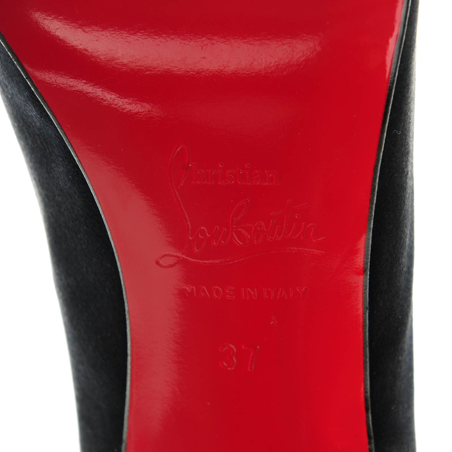 Christian Louboutin Crepe Satin Nooka 100 Pumps 37 Black 6 of 7