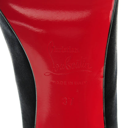 Christian Louboutin Crepe Satin Nooka 100 Pumps 37 Black 6 of 7