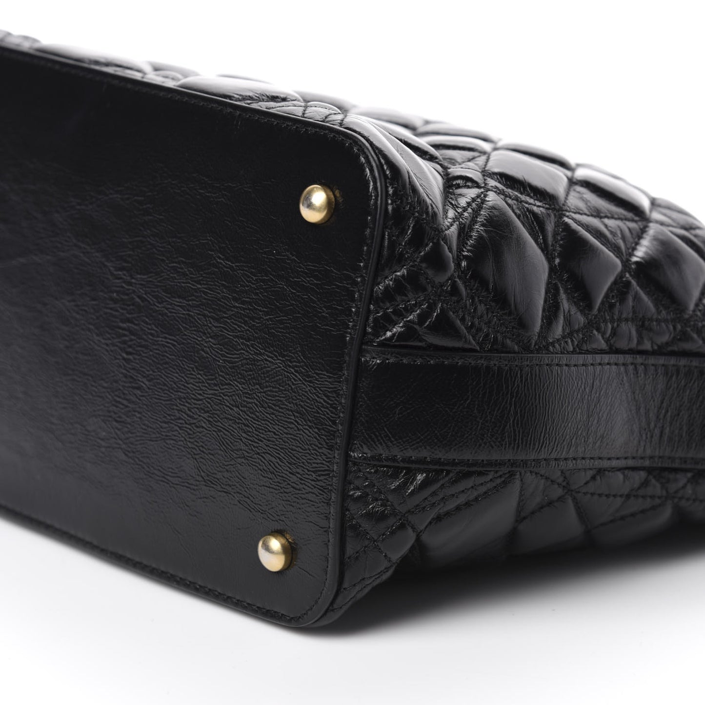Glazed Calfskin Quilted State Of The Art Hobo Black
