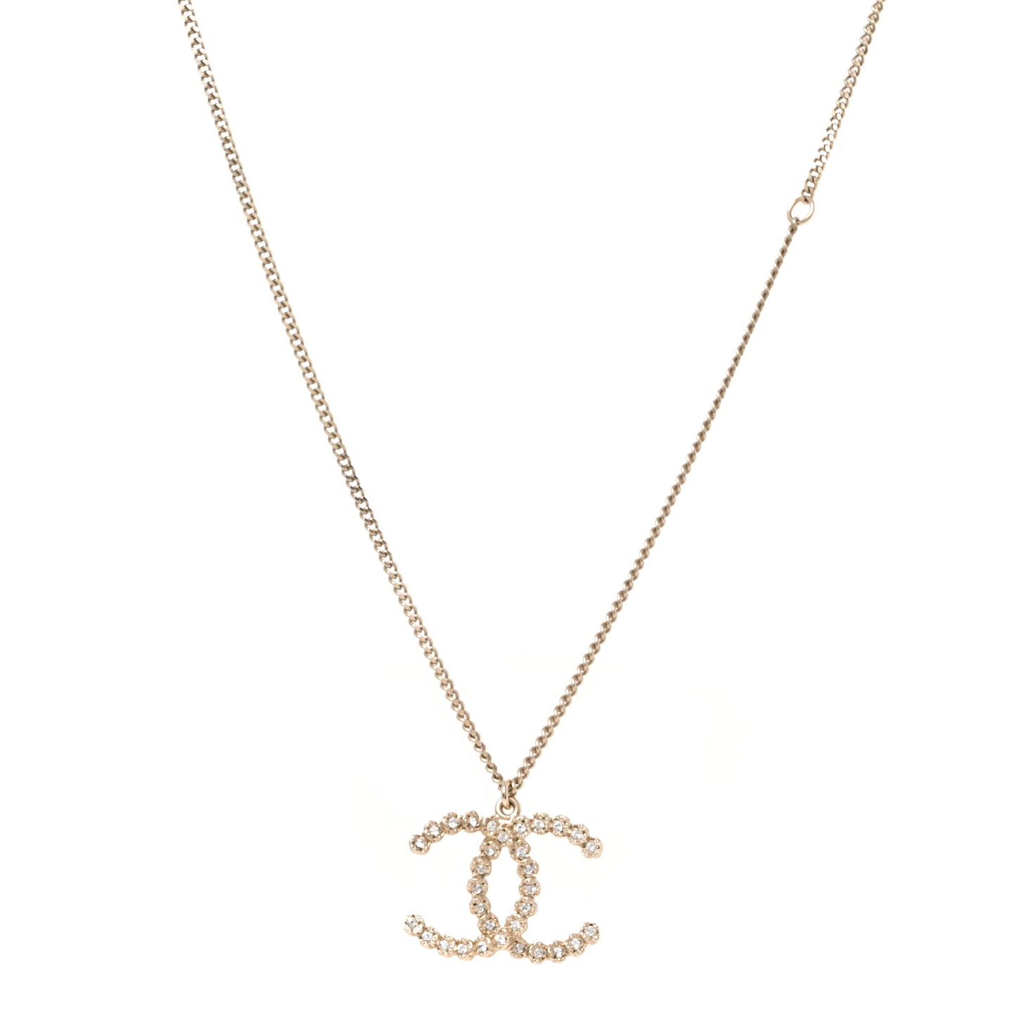 Crystal CC Pendant Necklace Gold