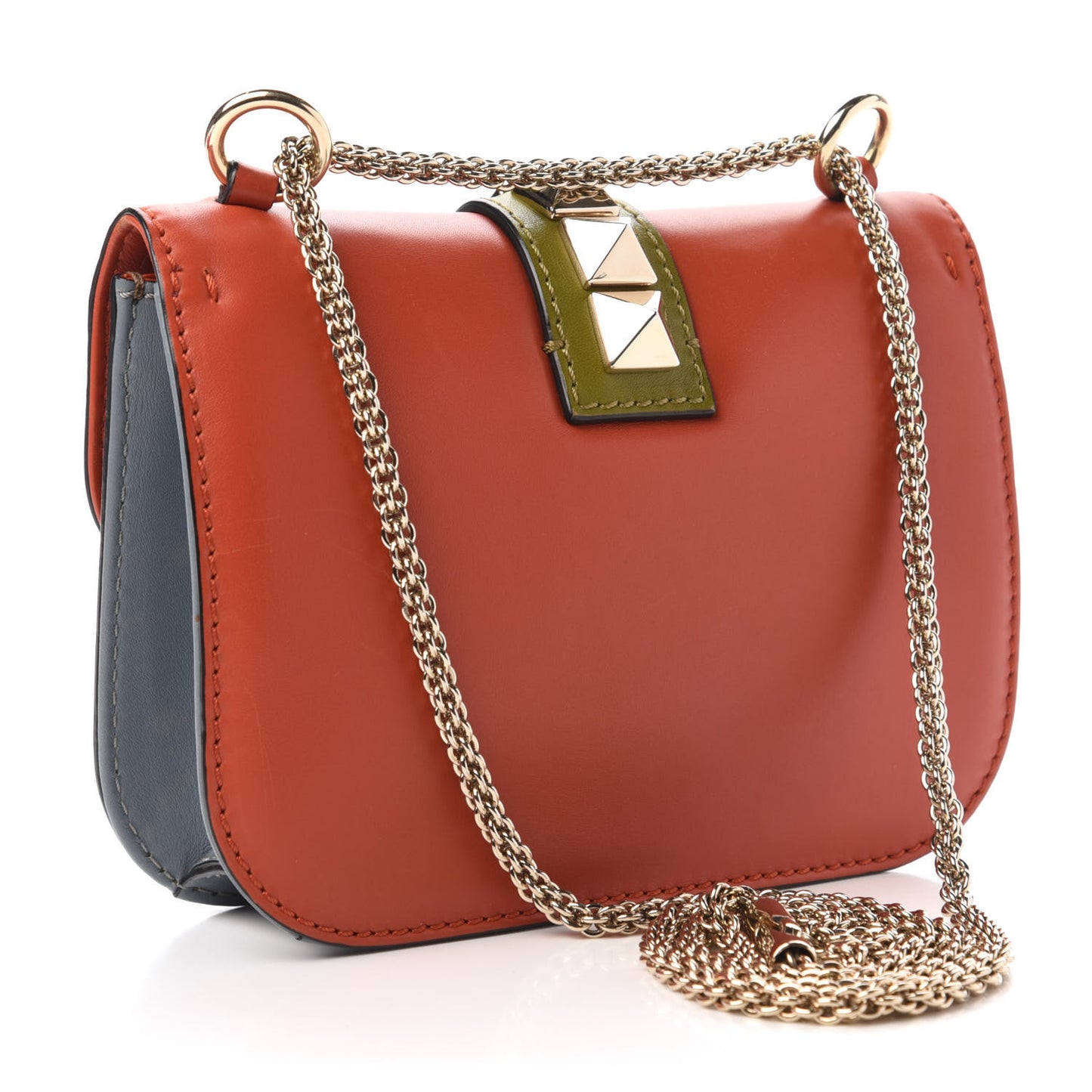 Vitello Small Glam Lock Rockstud Flap Multicolor