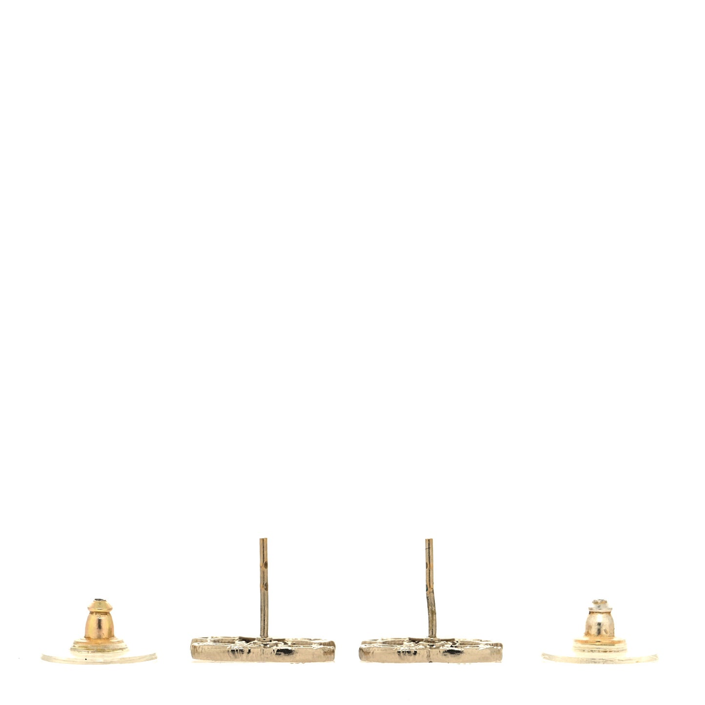 Tweed Effect CC Earrings Gold