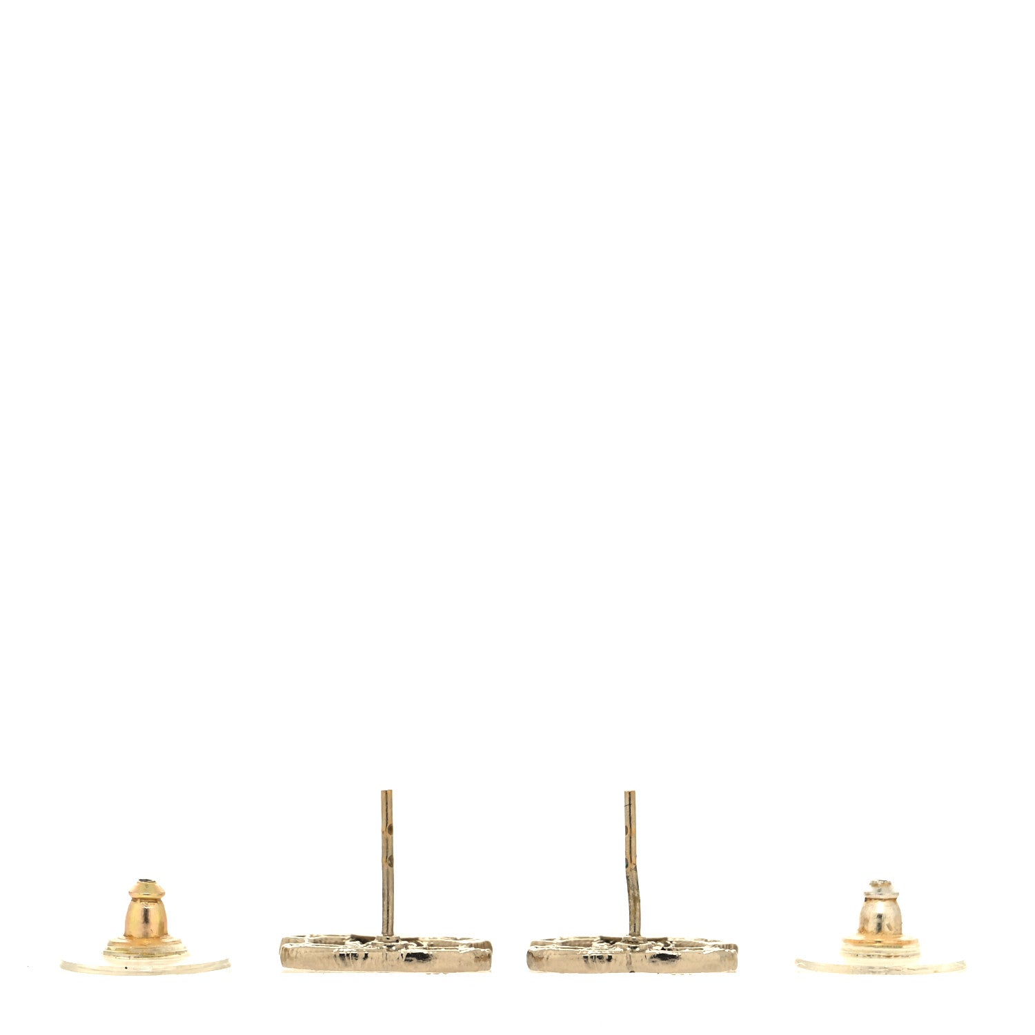 Chanel Tweed Effect CC Earrings Gold 3 of 4