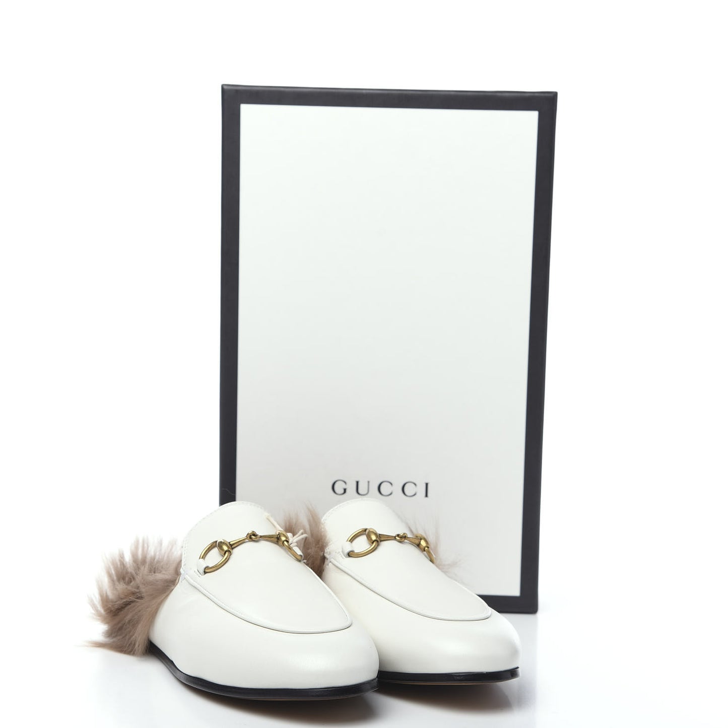 Malaga Kid Fur Womens Princetown Slippers 36.5 Dusty White Naturale
