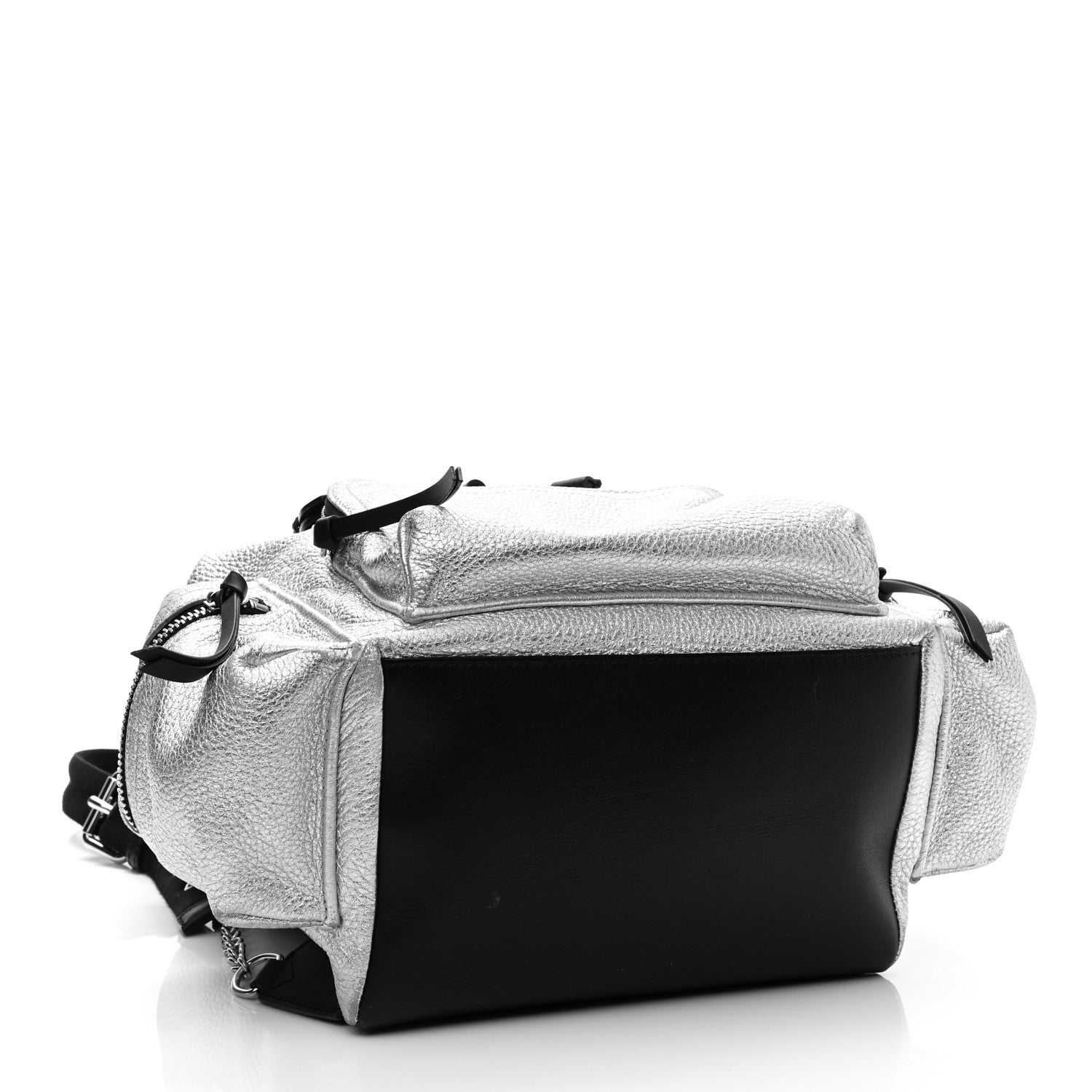 Burberry Metallic Deerskin Medium Rucksack Backpack Silver 4 of 14