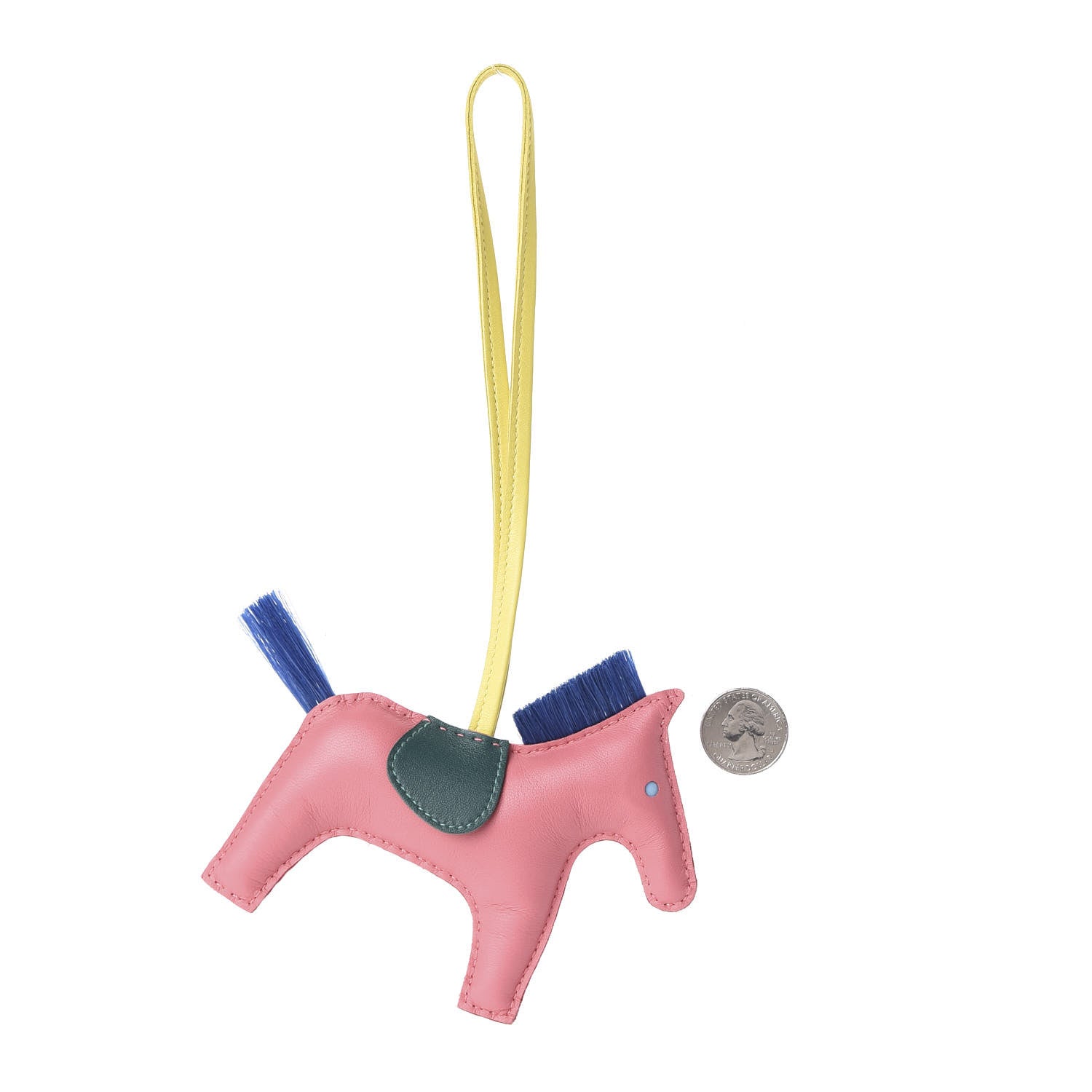 Hermes Milo Lambskin Horse Hair Grigri Rodeo Horse Bag Charm MM Rose Azalee Malachite Lime 2 of 4