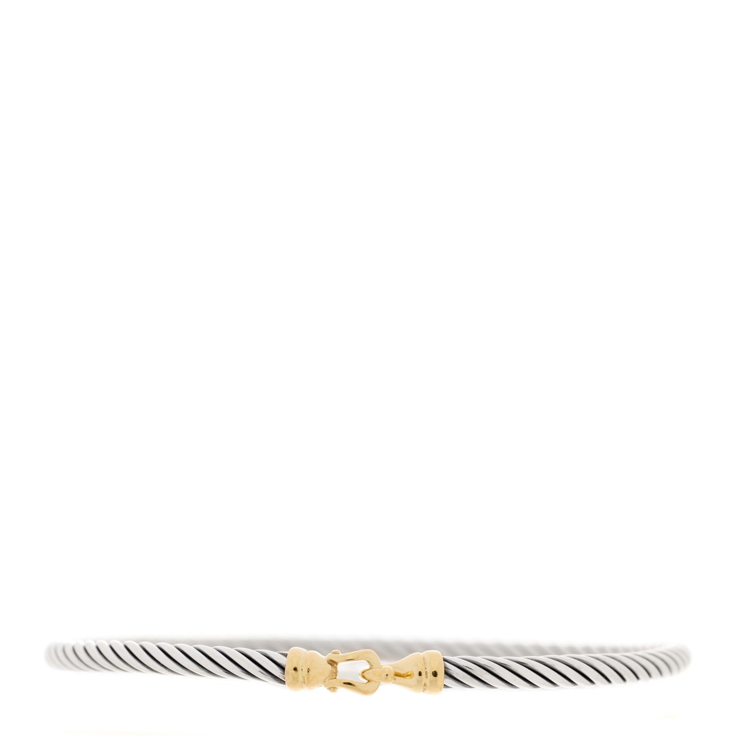 Sterling Silver 18K Yellow Gold 3mm Cable Buckle Bracelet