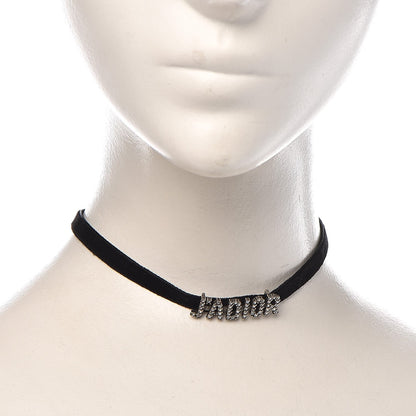 Christian Dior Velvet Crystal J’Adior Choker Necklace Black 2 of 6