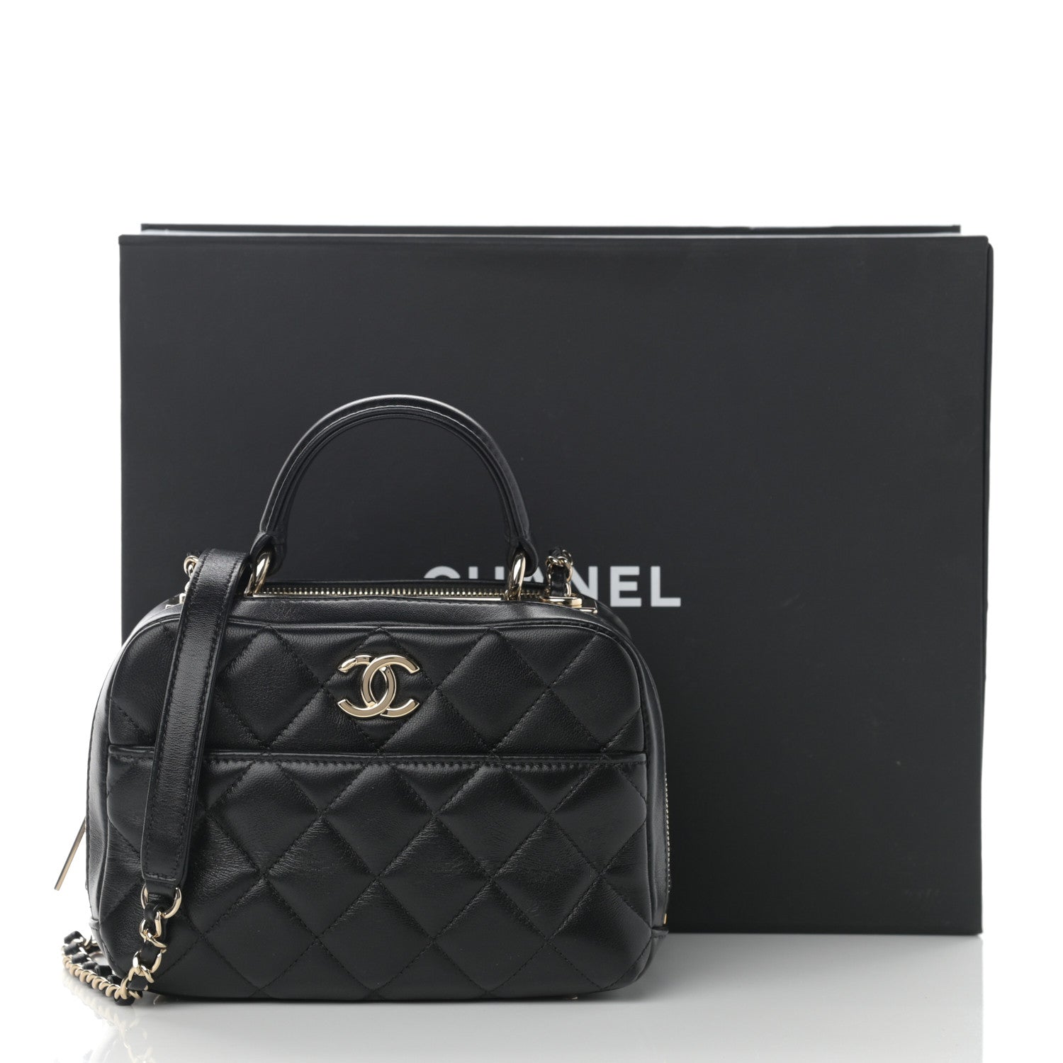 Chanel Lambskin Quilted Small Trendy CC Bowling Bag Black 12 of 12