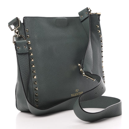 Valentino Garavani Pebbled Calfskin Small Rockstud Flip-Lock Messenger Bag Giada 3 of 12