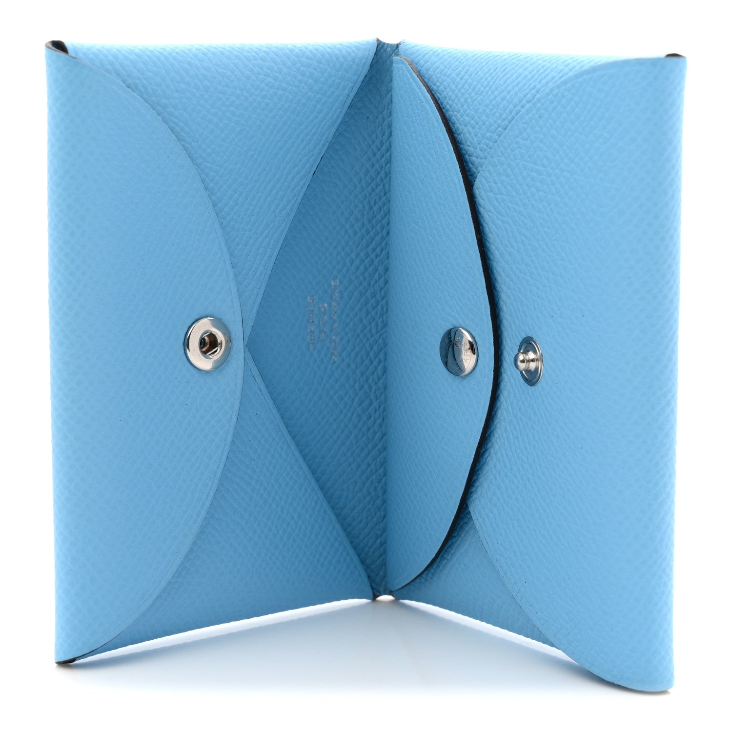 Hermes Epsom Calvi Duo Card Case Celeste 10 of 14