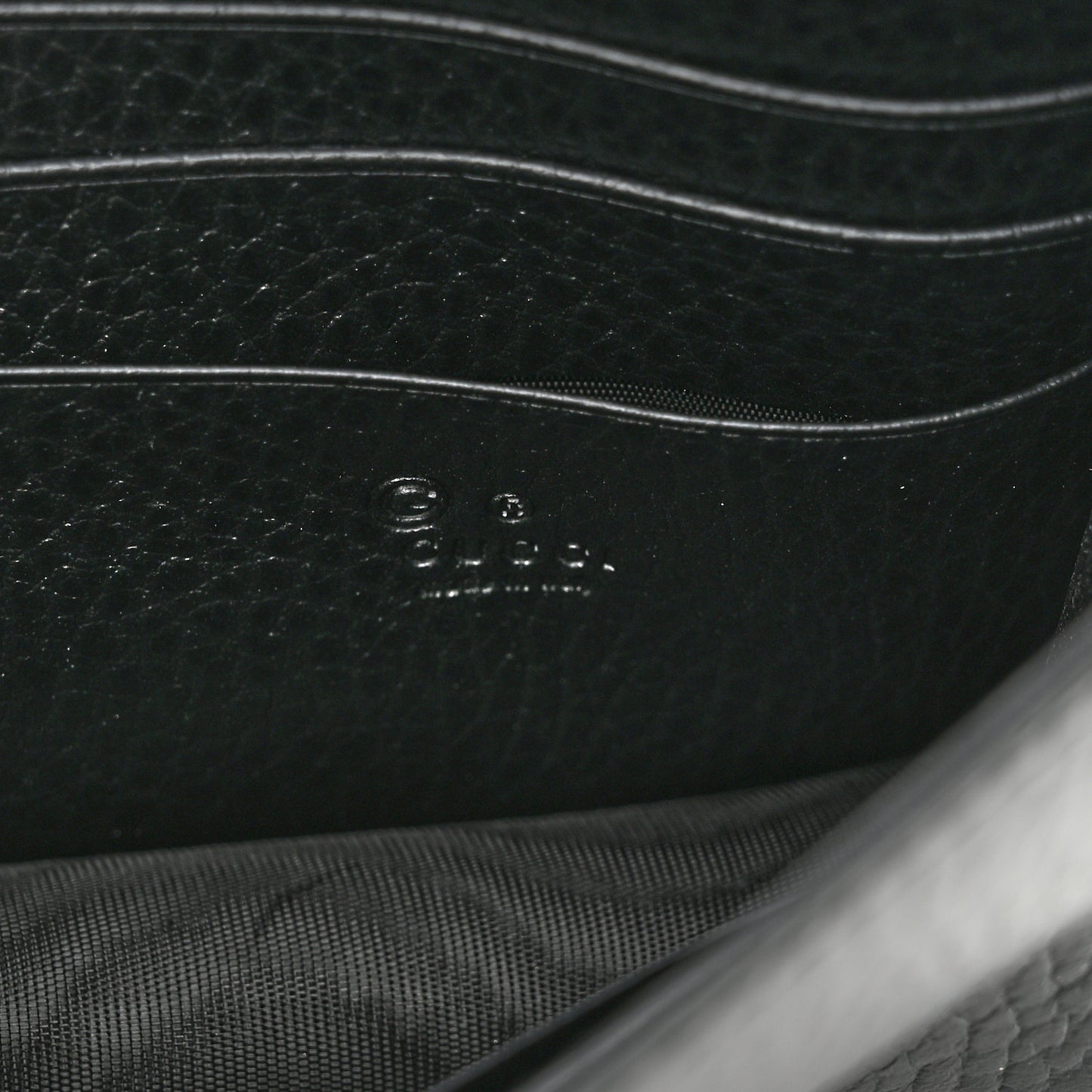 Dollar Calfskin Interlocking G Chain Wallet Black