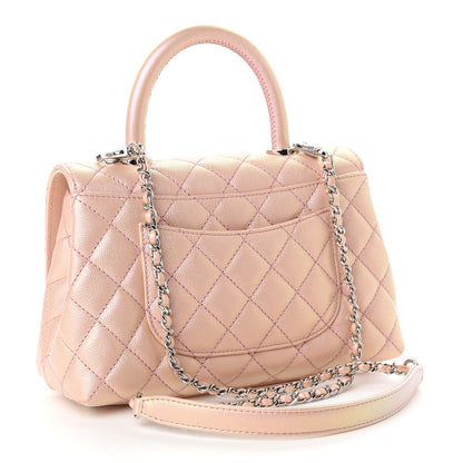 Chanel Iridescent Caviar Quilted Mini Coco Handle Flap Pink 2 of 8
