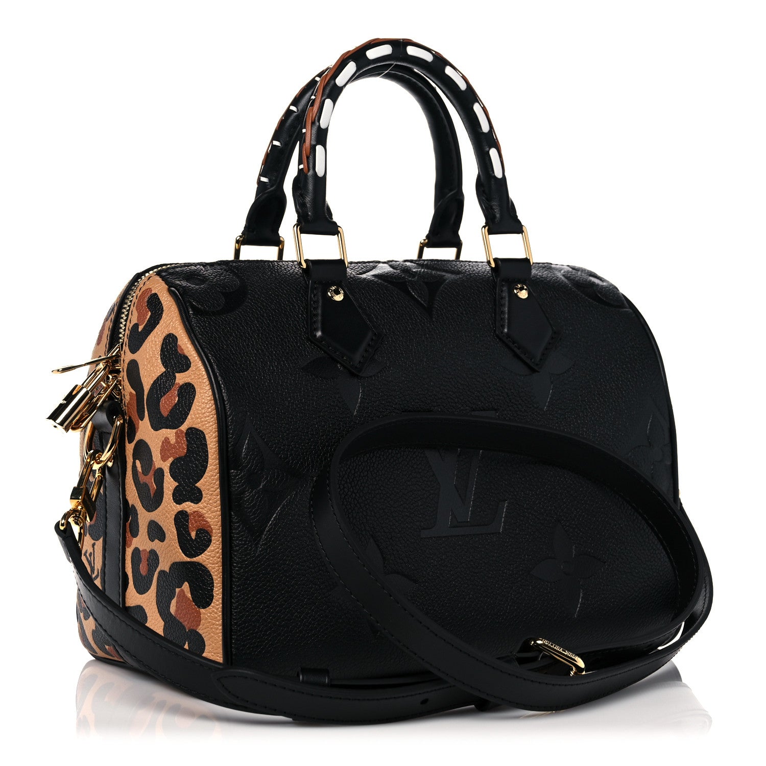Louis Vuitton Empreinte Monogram Giant Wild At Heart Speedy Bandouliere 25 Black 3 of 9