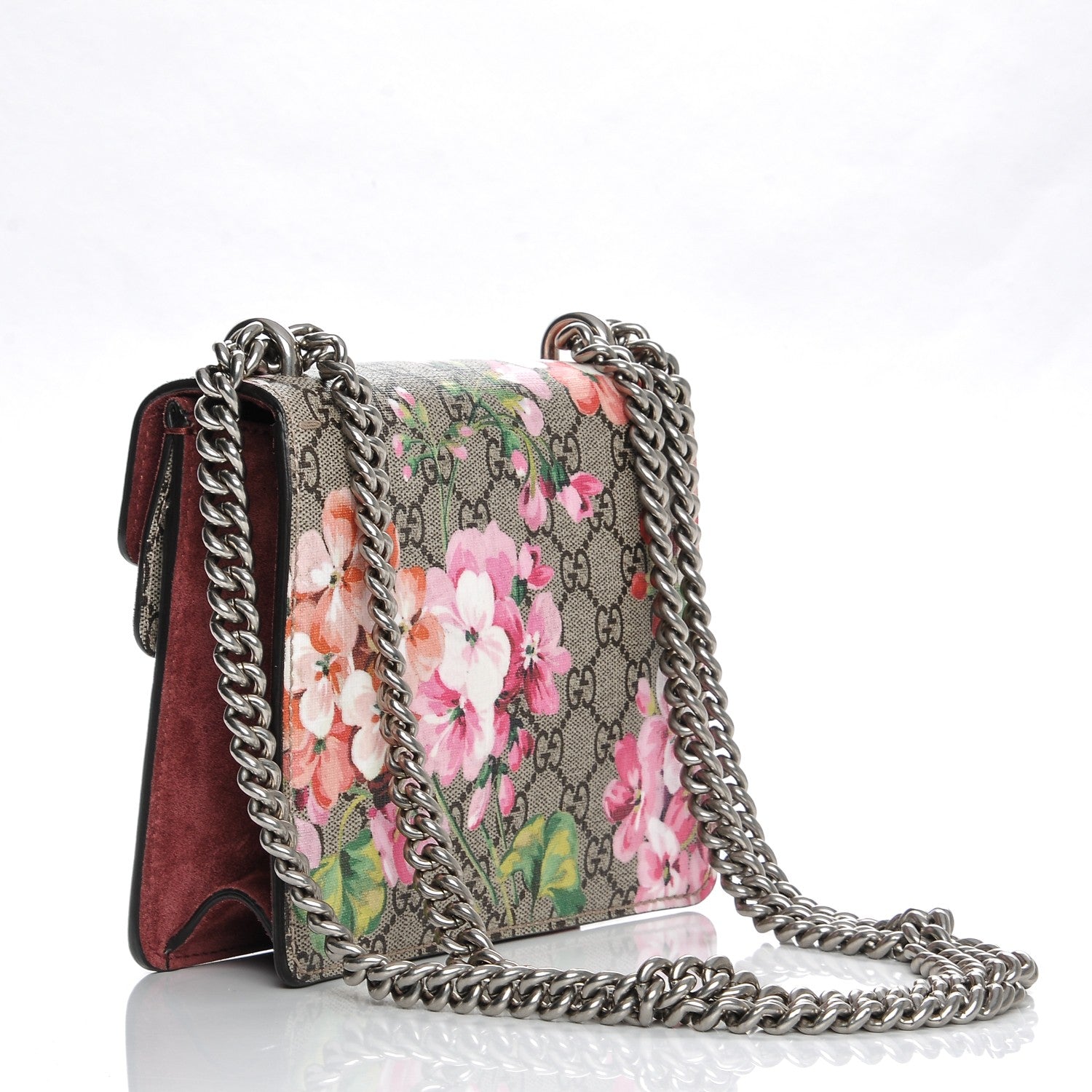 Gucci GG Supreme Monogram Blooms Mini Dionysus Shoulder Bag Beige Multicolor Dry Rose 3 of 7