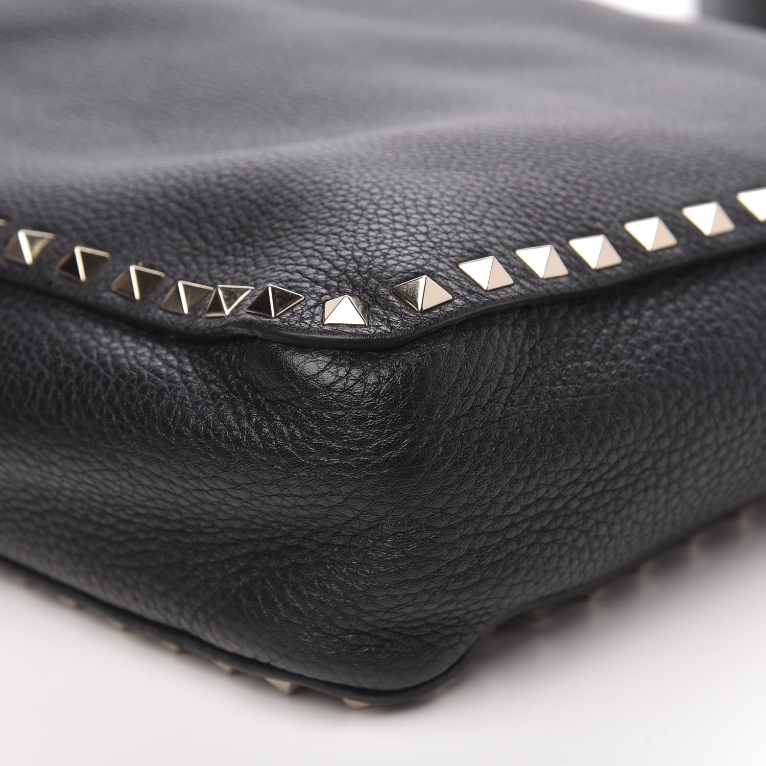Valentino Garavani Pebbled Calfskin Large Rockstud Flip-Lock Messenger Bag Black 8 of 9