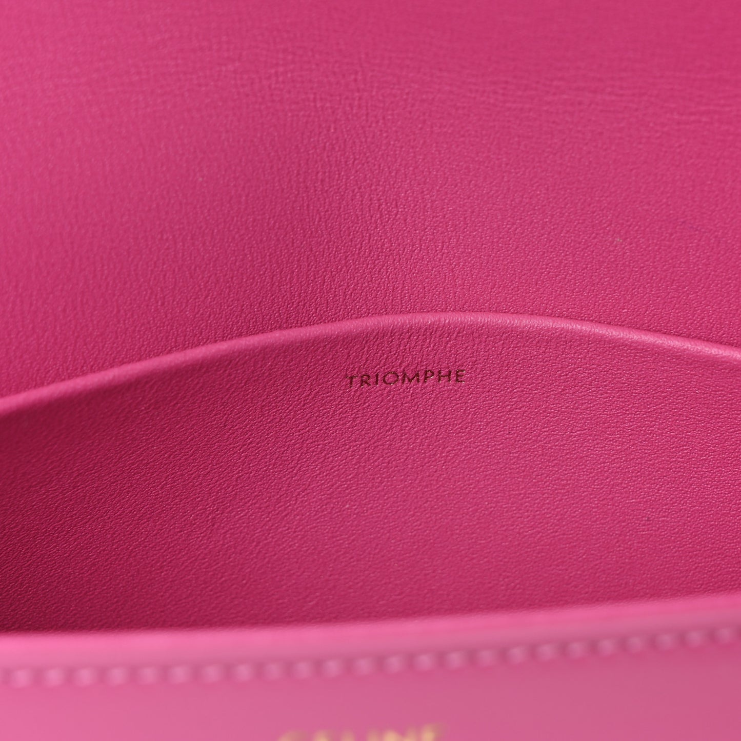 Shiny Calfskin Triomphe Shoulder Bag Fuchsia