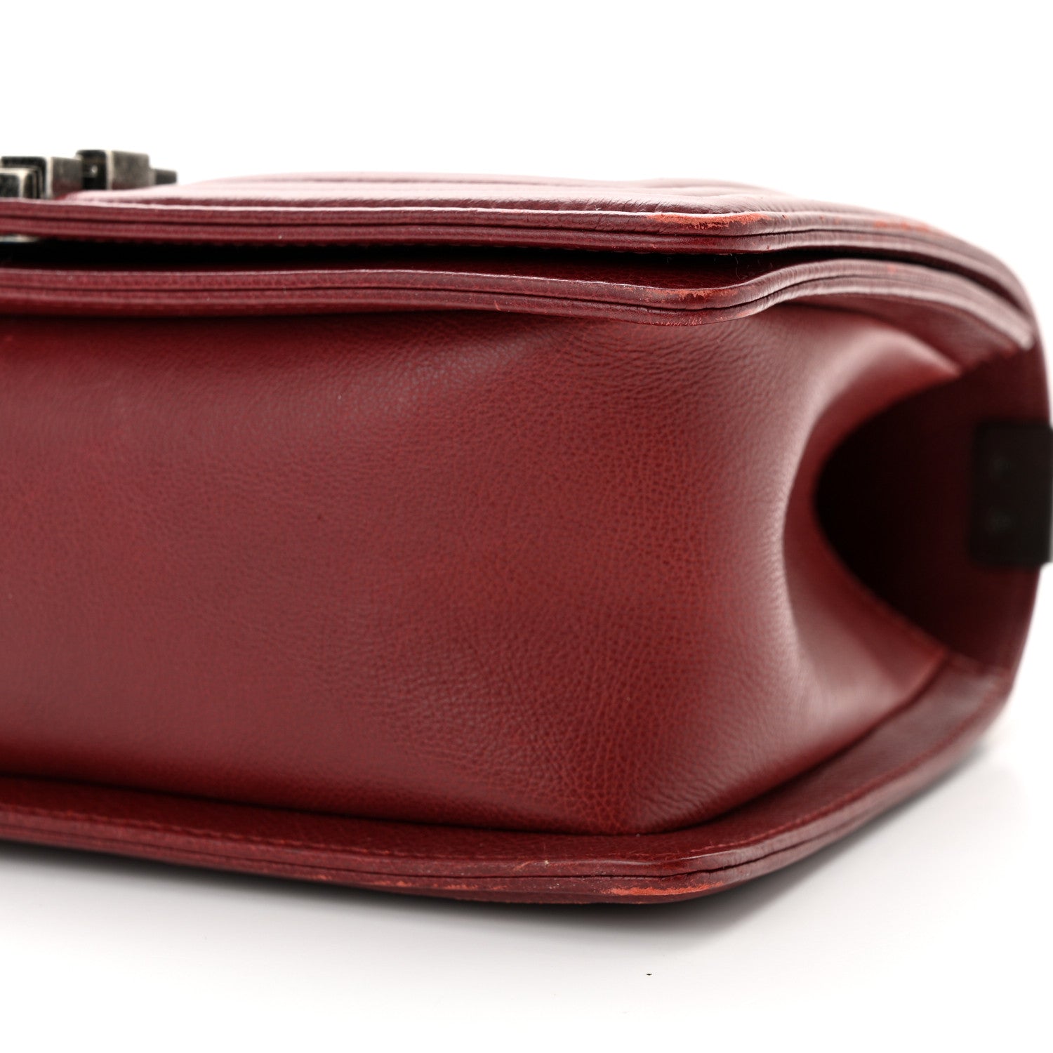 Chanel Calfskin Double Stitch Medium Boy Flap Burgundy 10 of 13