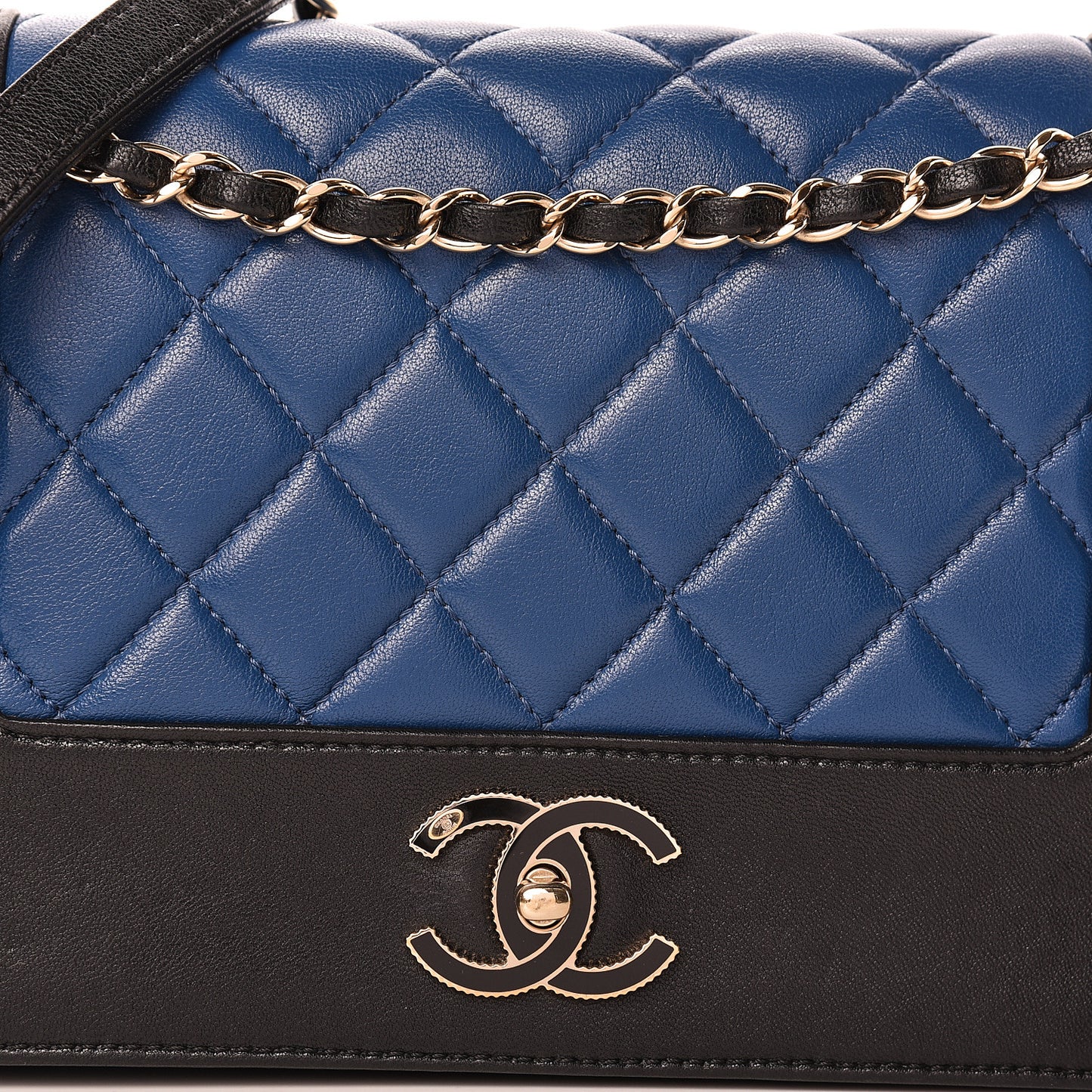 Sheepskin Quilted Vintage Mademoiselle Flap Blue Black