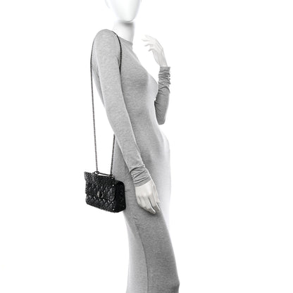 Valentino Garavani Craquele Nappa Small Rockstud Spike Shoulder Bag Black 2 of 12