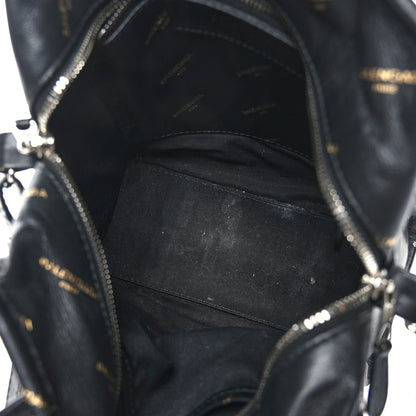 Balenciaga Calfskin Allover Logo XS Bazar Shopper Tote Black Gold 5 of 9