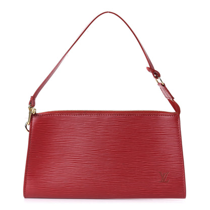 Louis Vuitton Epi Pochette Accessories 24 Castillan Red 1 of 15