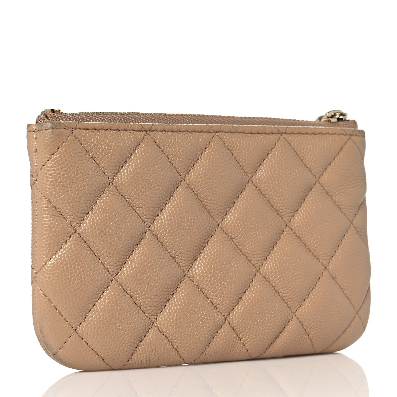 Chanel Caviar Quilted Small Cosmetic Case Beige 3 of 9