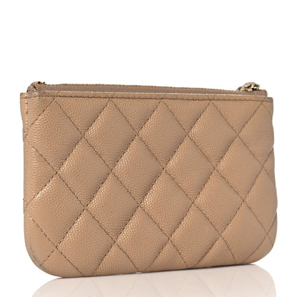 Chanel Caviar Quilted Small Cosmetic Case Beige 3 of 9