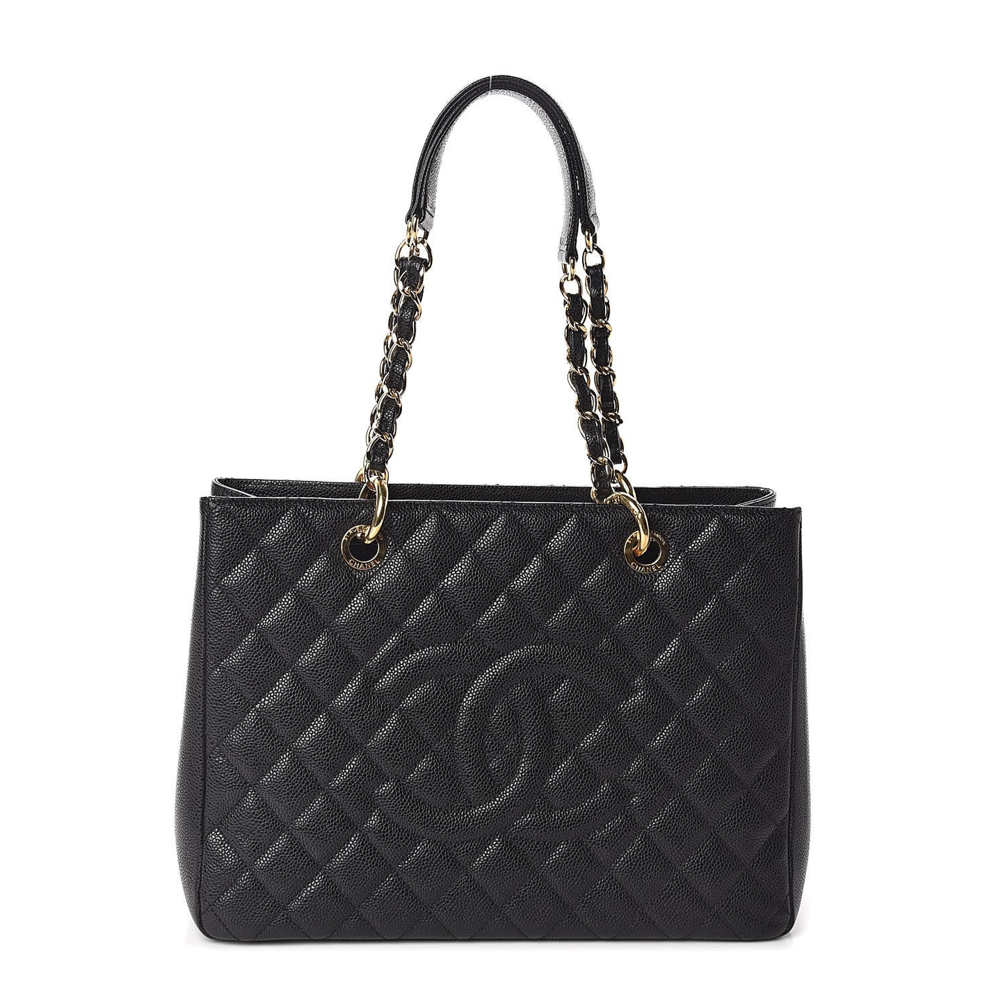 Caviar Quilted Grand Shopping Tote GST Black