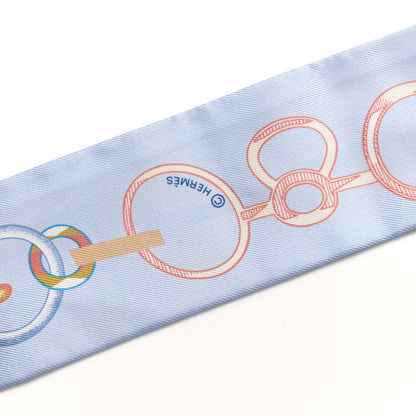 Hermes Silk Do Re Boucles Twilly Bleu Ciel Blue Cob 4 of 4