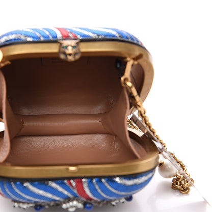 Gucci Brocade Pearl Beaded Sandy Flow Chain Clutch Multicolor 4 of 10