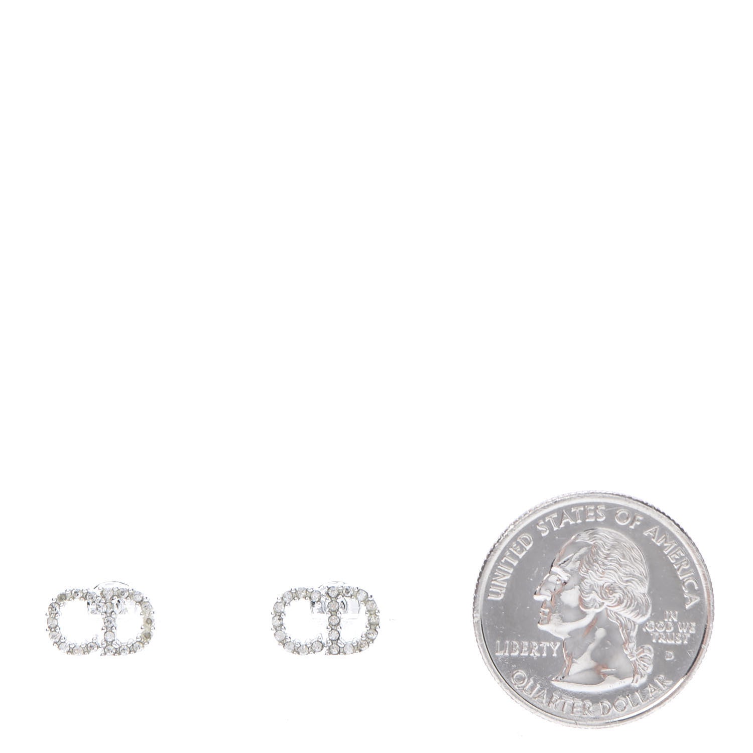 Christian Dior Crystal Clair D Lune Earrings Silver 2 of 5