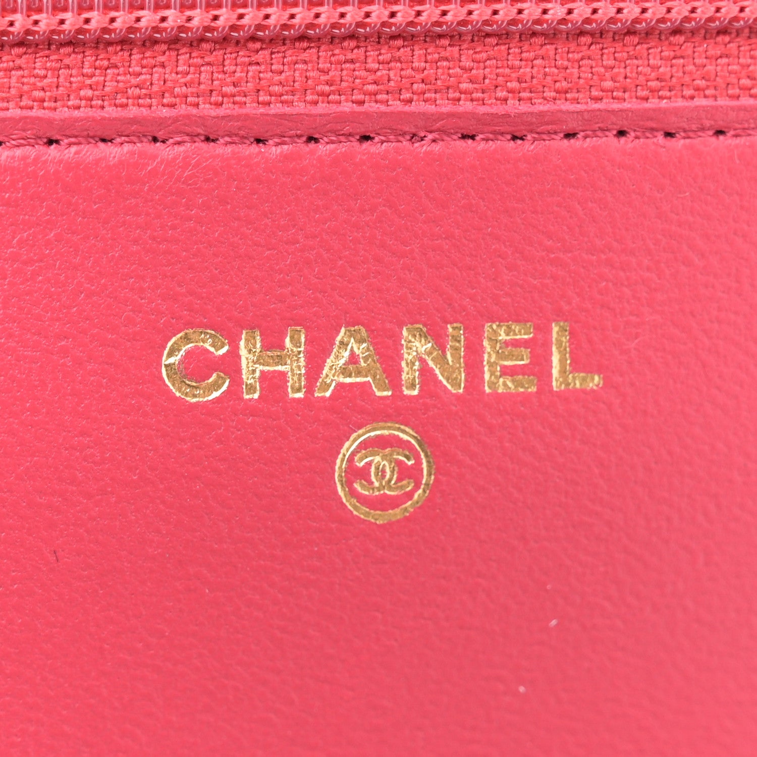 Chanel Lambskin Quilted Wallet On Chain WOC Dark Pink 6 of 10