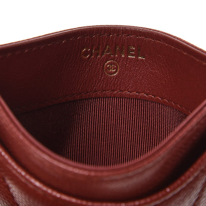 Chanel Caviar Quilted Card Holder Dark Red 6 of 8
