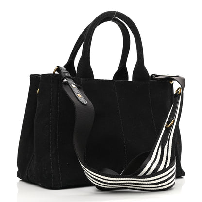 Prada Canapa Small Logo Tote Black Talco 3 of 12
