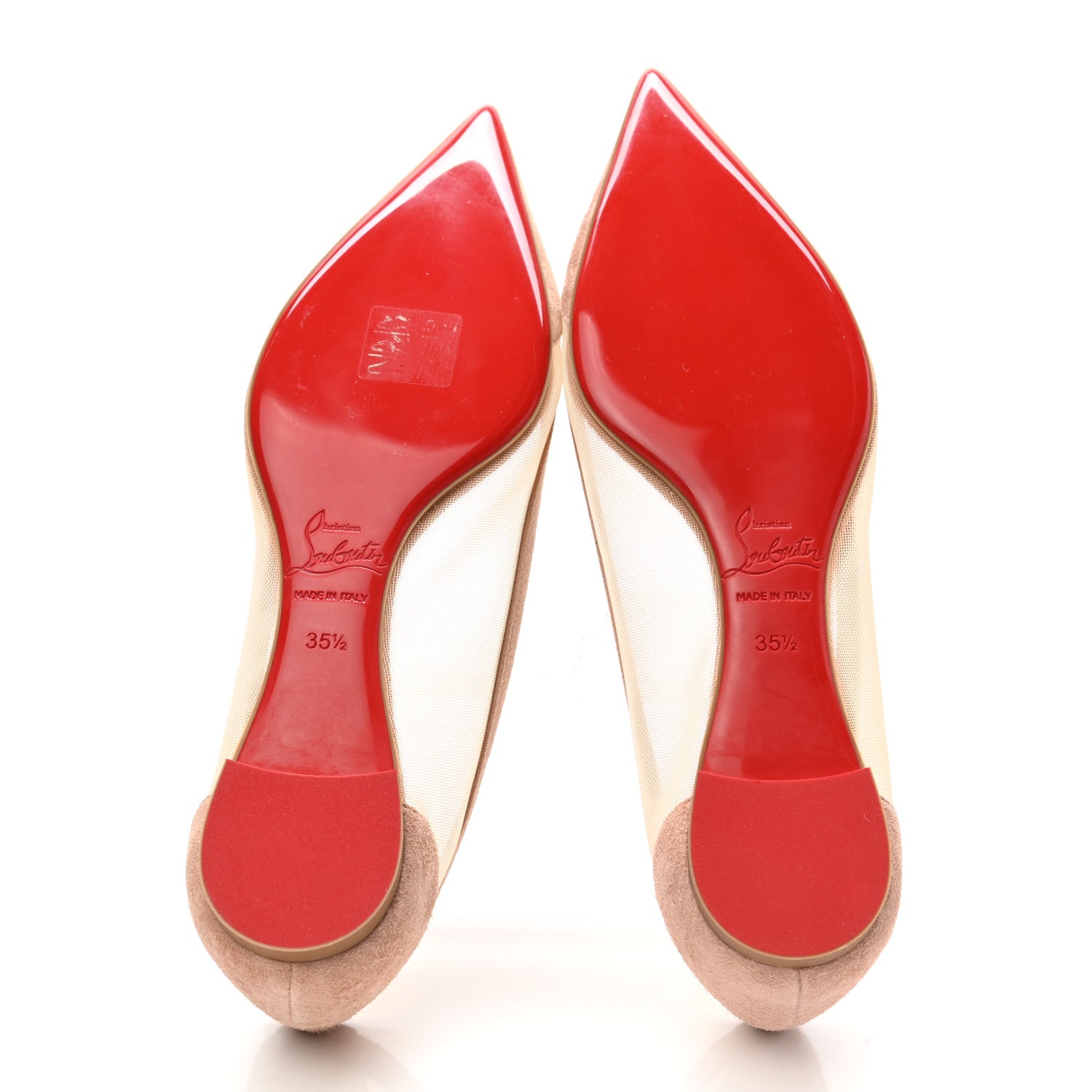 Christian Louboutin Veau Velours Rete Galativi Flats 35.5 Courtisane 5 of 8