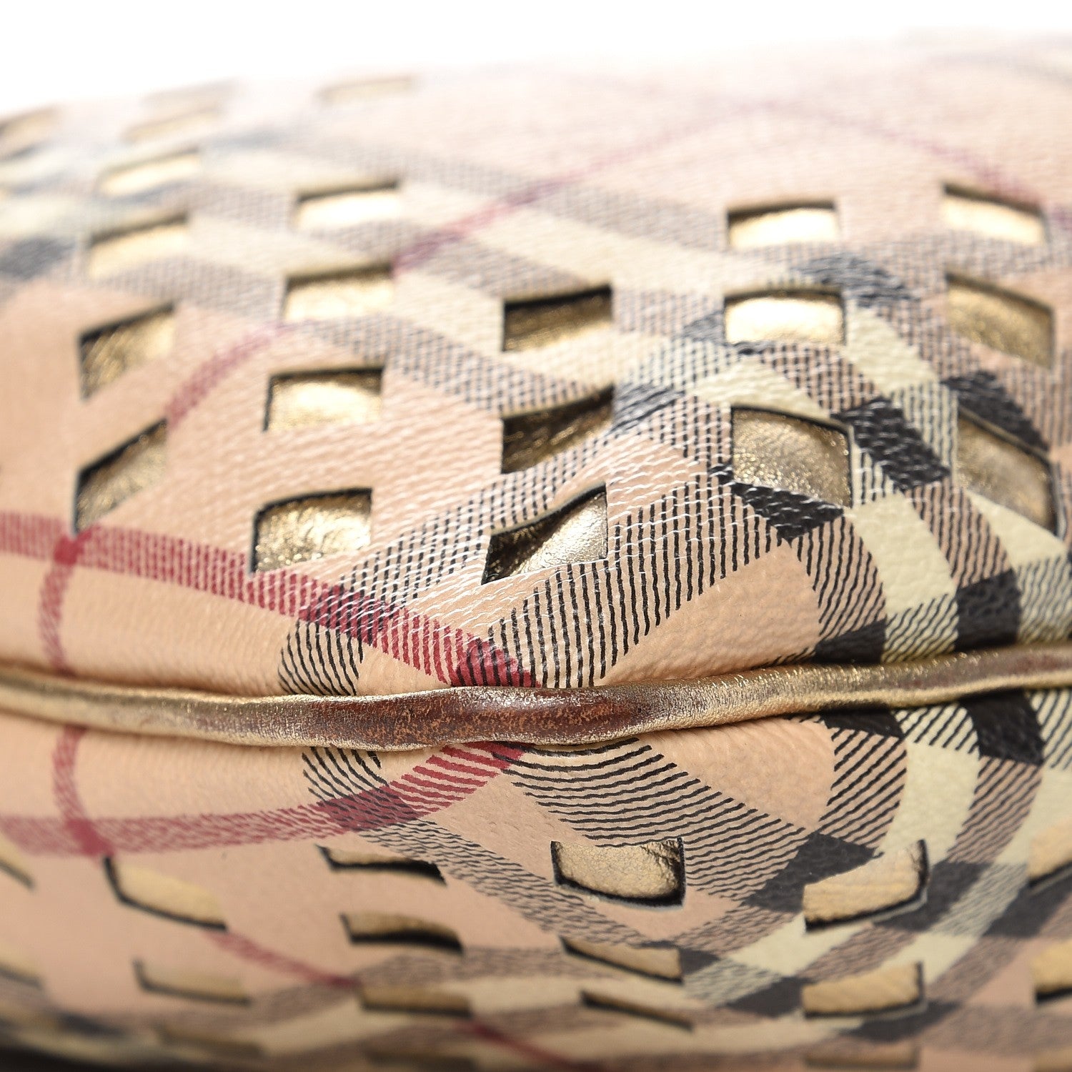 Burberry Haymarket Check Drawstring Claudia Bag Gold 12 of 13