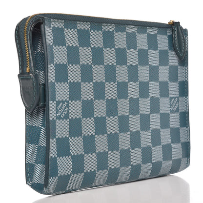 Louis Vuitton Damier Couleurs Element Clutch Cyan 3 of 9